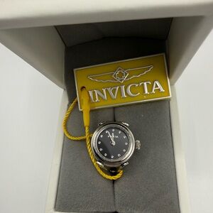 Invicta Angel Women's Ring Watch - 17.5mm, Black (44481) Brand New